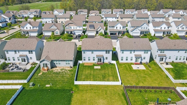 aerial view with a residential view