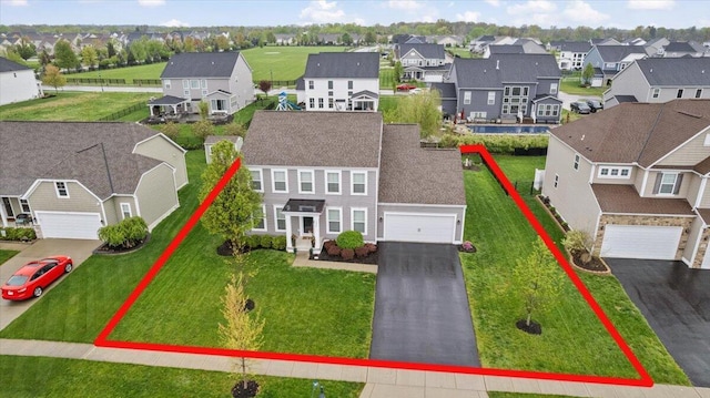 bird's eye view featuring a residential view