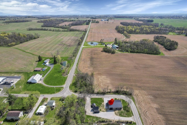 aerial view featuring a rural view