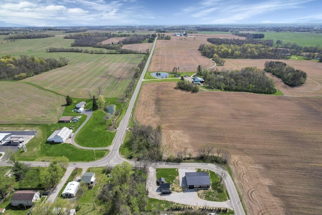 aerial view featuring a rural view