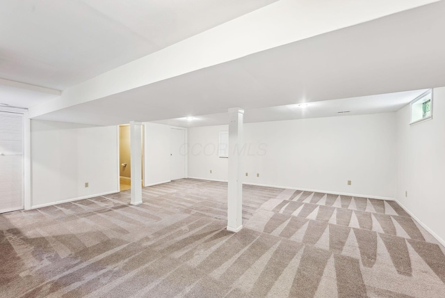 3186 Bowdoin Cir, Columbus, OH 43204 - below grade area featuring carpet flooring and baseboards