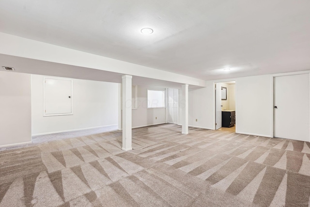 3186 Bowdoin Cir, Columbus, OH 43204 - finished basement with light carpet and baseboards