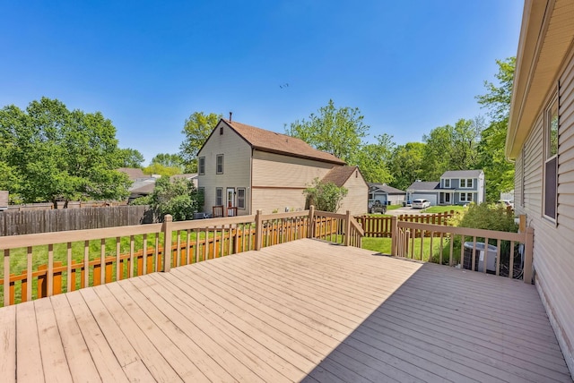 3186 Bowdoin Cir, Columbus, OH 43204 - deck featuring central AC unit, fence, and a residential view
