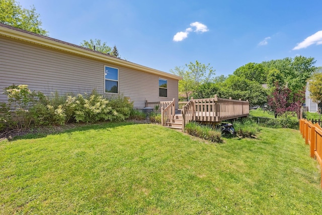 3186 Bowdoin Cir, Columbus, OH 43204 - view of yard with a wooden deck