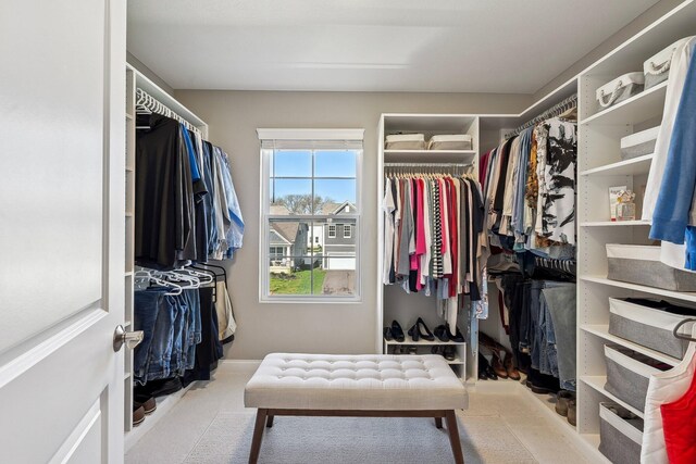 view of walk in closet