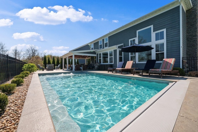 8153 Lilium Way, Plain City, OH 43064 - view of swimming pool with fence, a patio, and a fenced in pool