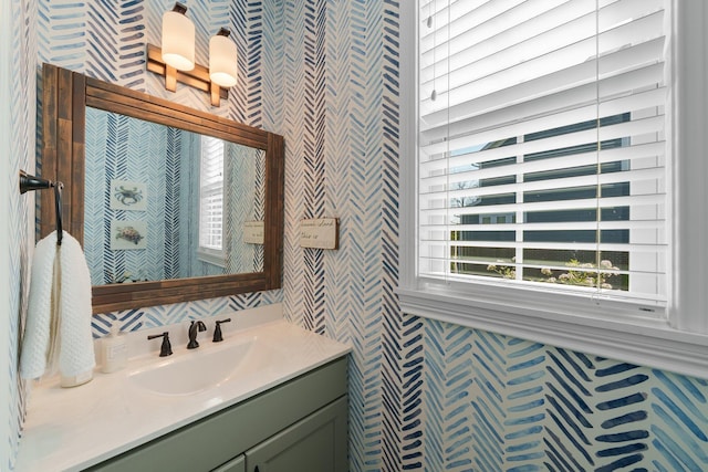 8153 Lilium Way, Plain City, OH 43064 - bathroom featuring vanity and wallpapered walls