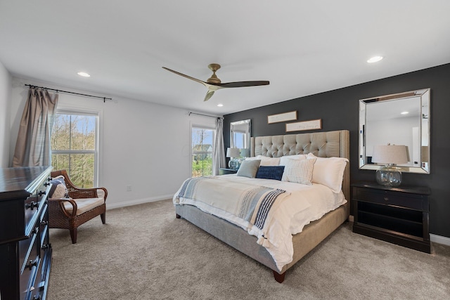 8153 Lilium Way, Plain City, OH 43064 - bedroom with recessed lighting, baseboards, and light carpet