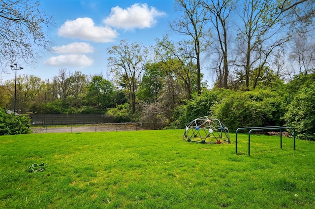 view of yard with fence