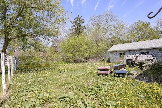 view of yard featuring fence