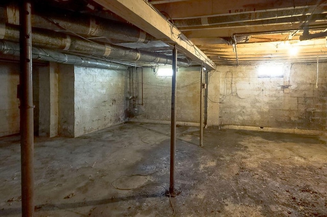 view of unfinished below grade area