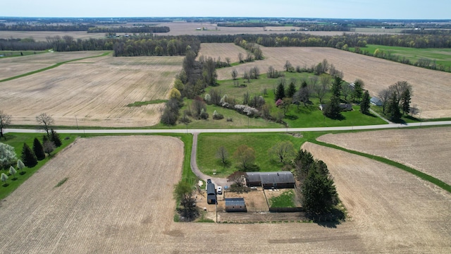 aerial view with a rural view