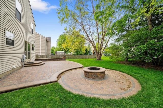 2977 Highwall Way, Columbus, OH 43221 - view of yard with a patio and a fire pit