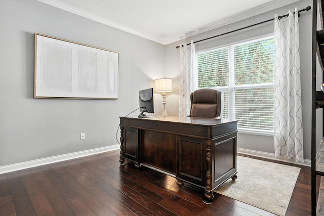 298 Long Branch Run, Delaware, OH 43015 - office with crown molding, plenty of natural light, and dark wood-style flooring