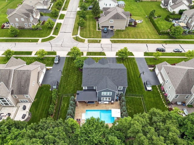 298 Long Branch Run, Delaware, OH 43015 - aerial view of residential area featuring a pool