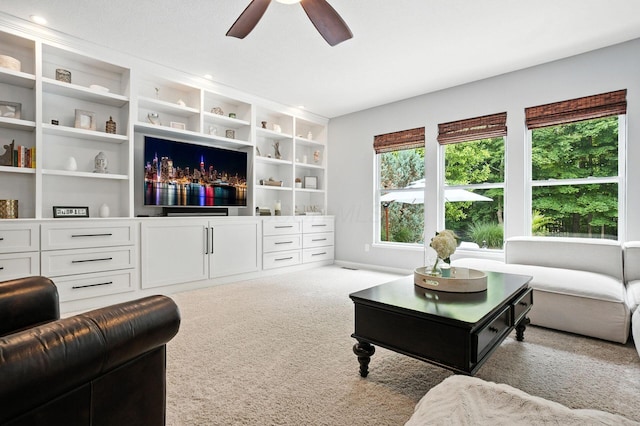 298 Long Branch Run, Delaware, OH 43015 - living area with a ceiling fan and carpet flooring