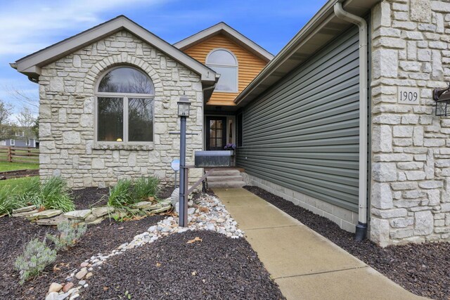 1909 Carroll Eastern Rd NW, Lancaster, OH 43130 - doorway to property with stone siding