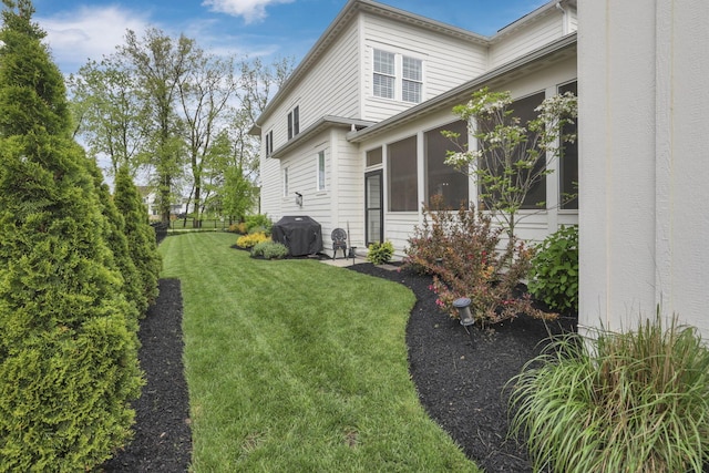 5519 Evans Farm Dr, Lewis Center, OH 43035 - view of yard featuring a sunroom
