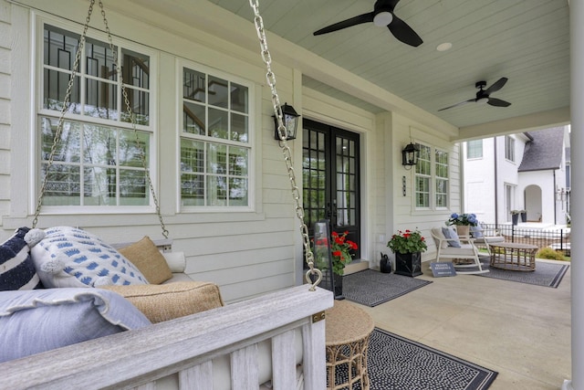 5519 Evans Farm Dr, Lewis Center, OH 43035 - view of patio / terrace with a porch and ceiling fan