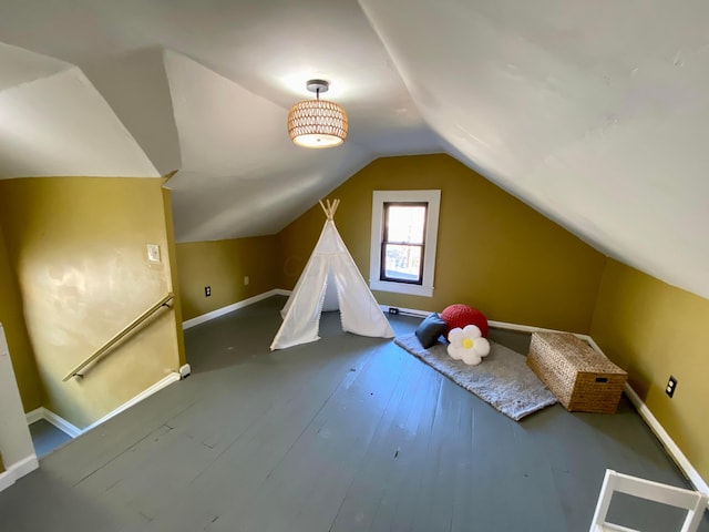 110 N Ogden Ave, Columbus, OH 43204 - bonus room with baseboards, hardwood / wood-style flooring, and lofted ceiling