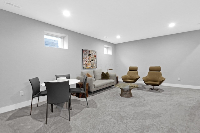 935 Pullman Pl, Columbus, OH 43212 - carpeted living room with recessed lighting, baseboards, visible vents, and a wealth of natural light