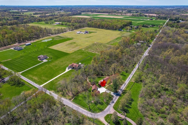 bird's eye view featuring a rural view