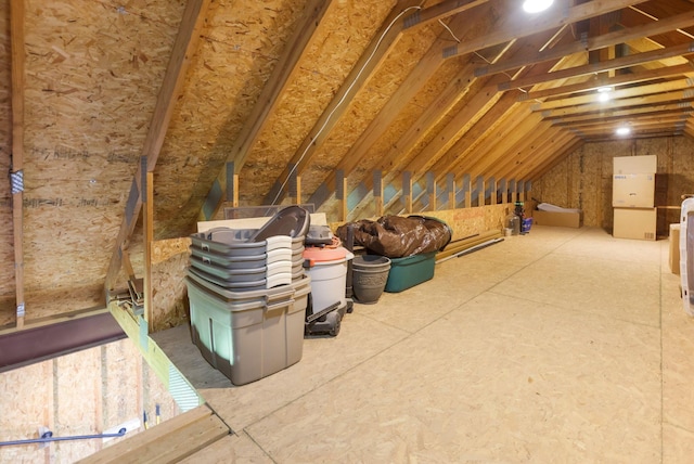 view of unfinished attic