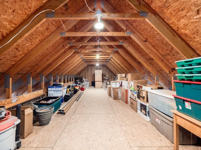 view of unfinished attic