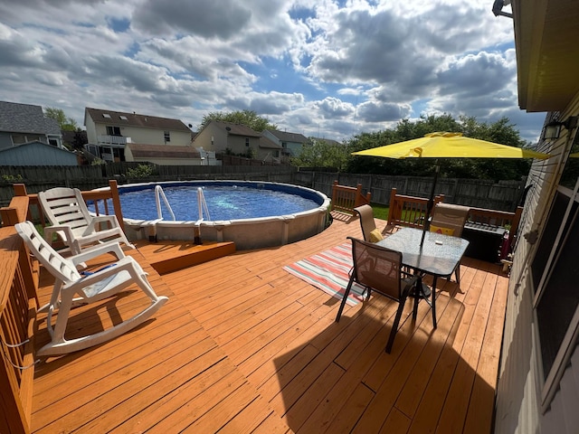 1111 Viewpointe Dr, Columbus, OH 43207 - view of pool with a deck, a fenced backyard, and outdoor dining space