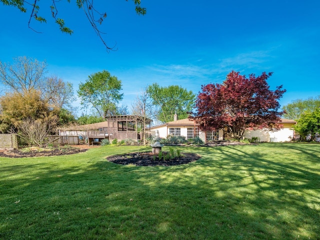 view of yard featuring fence