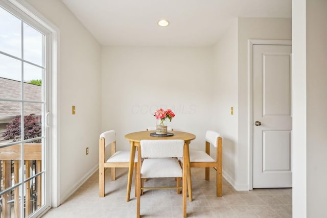 3857 Dowitcher Ln, Columbus, OH 43230 - dining area featuring baseboards, recessed lighting, and light tile patterned flooring