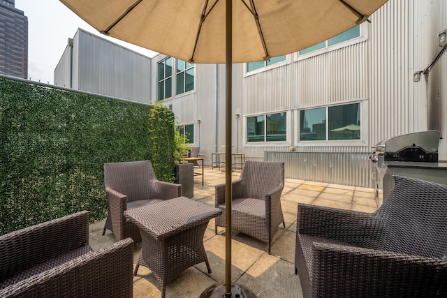 60 E Spring St Unit 215, Columbus, OH 43215 - view of patio with an outdoor living space