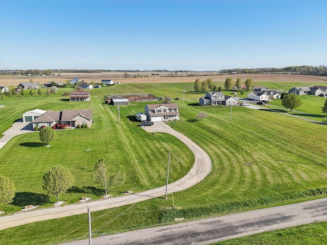 drone / aerial view with a rural view