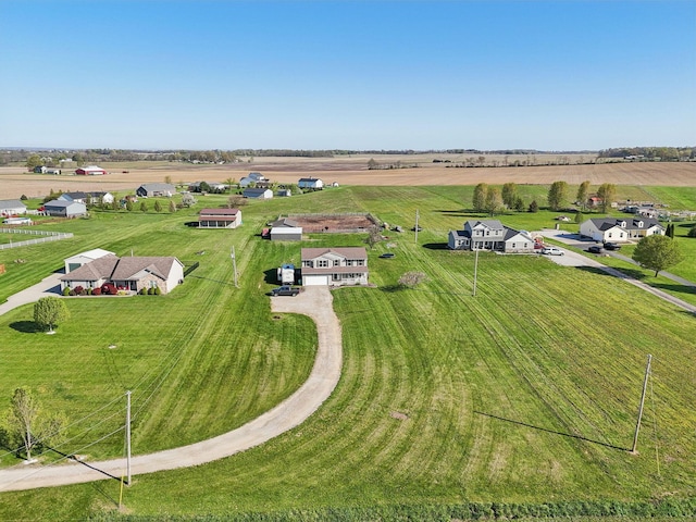 drone / aerial view with a rural view