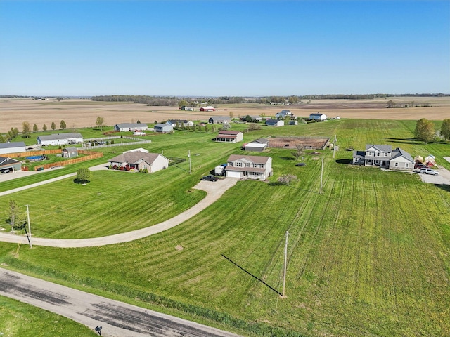 aerial view with a rural view