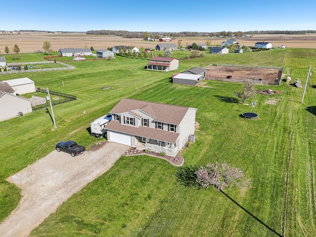 bird's eye view featuring a rural view