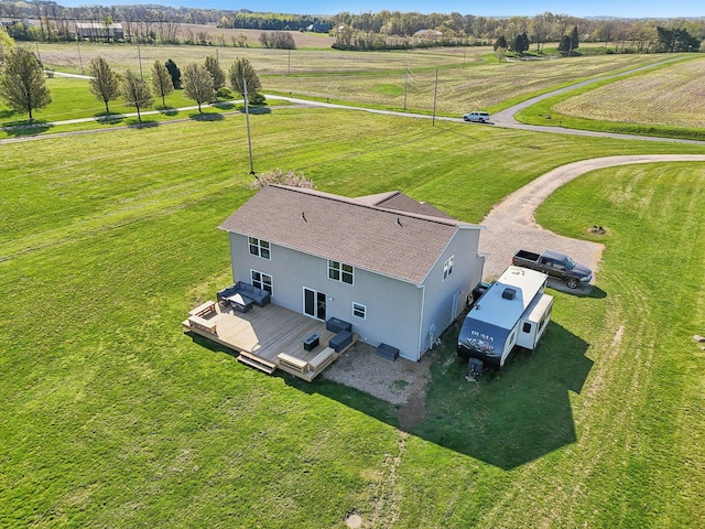 aerial view featuring a rural view
