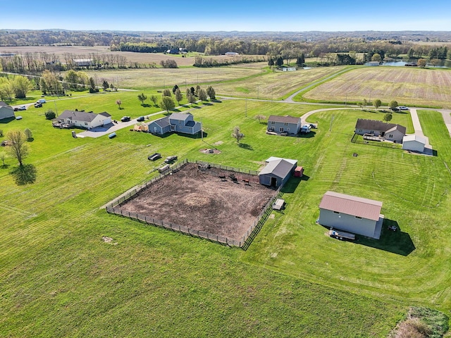 bird's eye view with a rural view