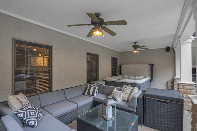 2443 Shepherd Ct, Powell, OH 43065 - view of patio / terrace featuring an outdoor hangout area and ceiling fan