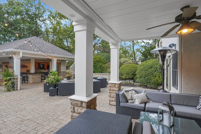 2443 Shepherd Ct, Powell, OH 43065 - view of patio featuring outdoor lounge area and ceiling fan