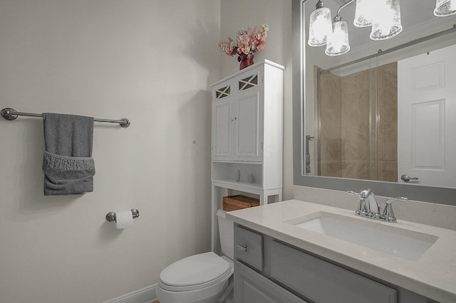 2443 Shepherd Ct, Powell, OH 43065 - full bathroom featuring toilet, vanity, and a tile shower