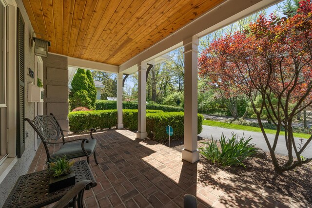 view of patio / terrace featuring covered porch