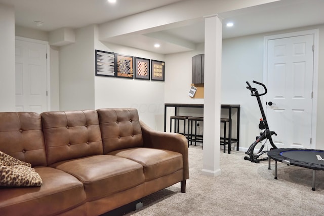 2651 Winningwillow Dr, Columbus, OH 43207 - living room with carpet floors, recessed lighting, and baseboards