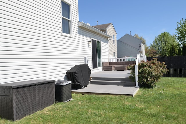 2651 Winningwillow Dr, Columbus, OH 43207 - rear view of property featuring a wooden deck and central AC unit