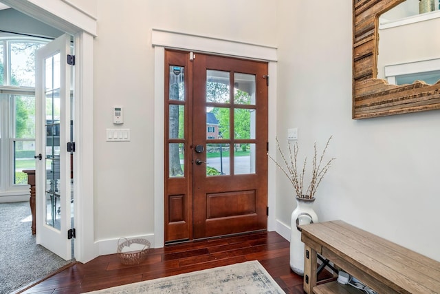 entrance foyer with wood finished floors