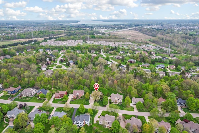 drone / aerial view with a residential view