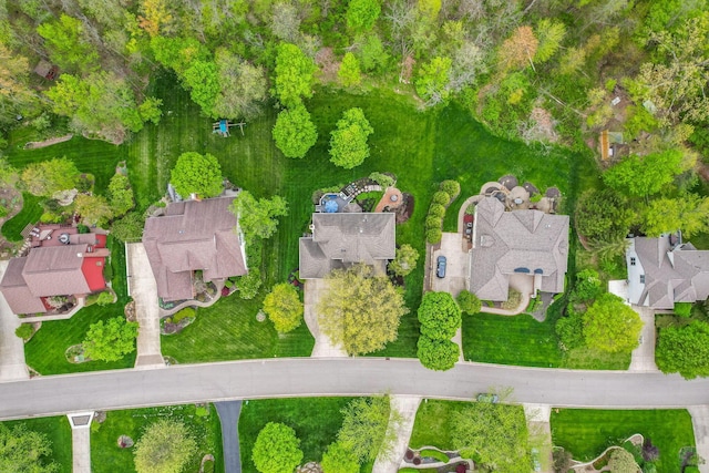 aerial view featuring a residential view