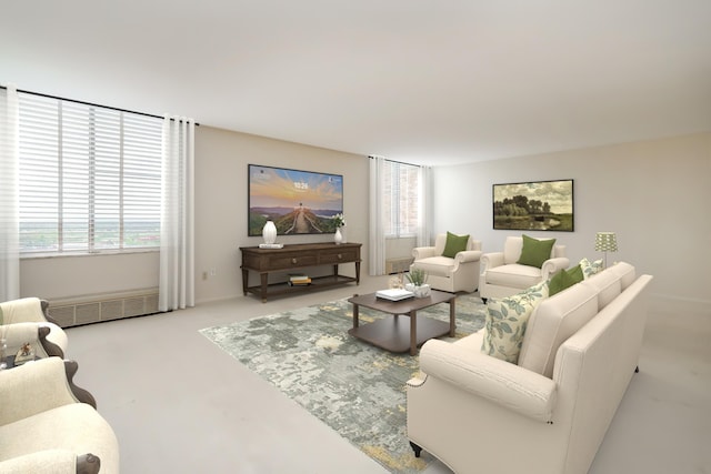 1000 Urlin Ave Unit 1407, Columbus, OH 43212 - living room with concrete flooring and a wealth of natural light