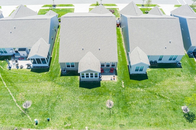 drone / aerial view with a residential view