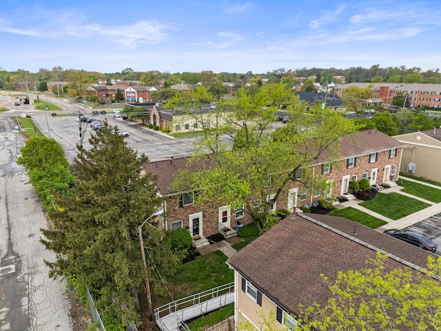 aerial view with a residential view